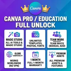 Canva Pro / Education 1 Month | All AI Templates & Tools | Works Worldwide | Full Warranty