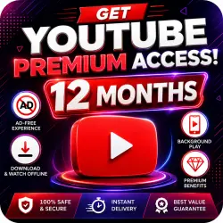YouTube Premium 12 Months | Official Activation | No Password Required