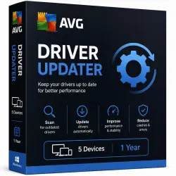 AVG Driver Updater Ключ - Активация онлайн - 5 Устройств 1 Год Global