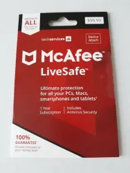 McAfee LiveSafe Ключ - Безлимитные Устройства / 1 Год - Global