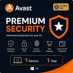 Avast Premium Security Key - Online Activation - 1 Device 1 Year Global