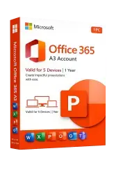 Microsoft Office 365 A3 Account - 1 year /5 devices - Global