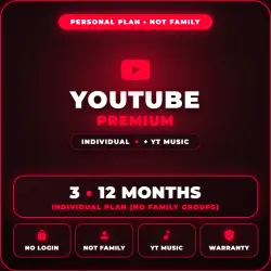 YOUTUBE PREMIUM 3-12 MONTHS | PERSONAL PLAN (NOT FAMILY) | LINK ACTIVATION (NO LOGIN)