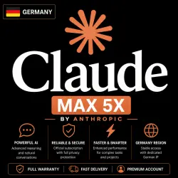 Germany Аккаунт Claude Max 5x - 1 Месяц | АВТО 24/7, ОФИЦИАЛЬНО