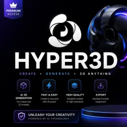 Hyper3D AI Free/Lite/Creator/Business 1-12M Subscription | FULL WARRANTY