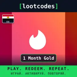 Tinder Gift Card — 1 Month Gold — Egypt