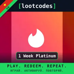 Tinder Gift Card Tinder 1 Week Platinum — Tinder Вьетнам Цифровой код