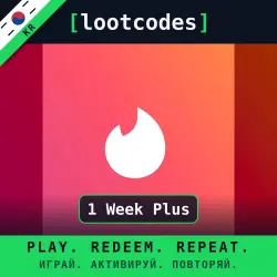 Tinder Gift Card Tinder 1 Week Plus — Tinder South Korea Digital Code