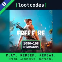 Garena Free Fire — 1080+108 Diamonds — Global Account Top-Up