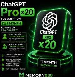 ChatGPT Pro ×20 | Subscription | 1 Month | Existing or New Account