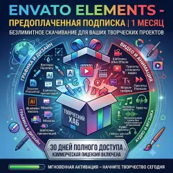 Envato Elements 30 Дней – Подписка с Безлимитным Скачиванием (Видео, Графика, Музыка)