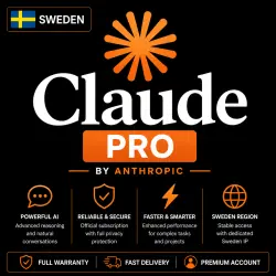 Sweden Claude Pro Account – 1 Month | AUTO 24/7, OFFICIAL