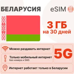 eSIM Belarus internet plan: 3 GB for 30 days | Virtual SIM card