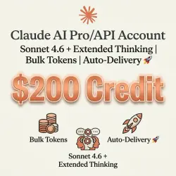 Claude AI Pro/API Account | Sonnet 4.6 + Extended Thinking | Bulk Tokens | Auto-Delivery