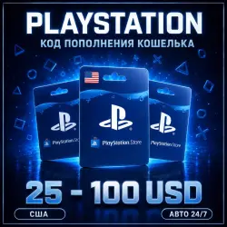 PLAYSTATION PSN USA | 25 - 100 USD | WALLET TOP-UP CODE | AUTO 24/7