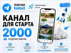 Neutral Telegram channel, 2021, 2,000 subscribers, full transfer of ownership rights