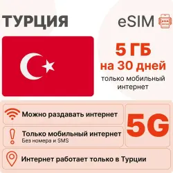 eSIM Turkey internet plan: 5 GB for 30 days | Virtual SIM card