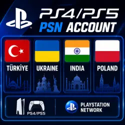 Türkiye | Ukraine | India | Poland | PS4/PS5 PSN Account