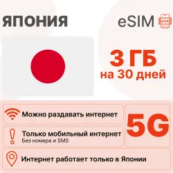 eSIM Japan internet plan: 3 GB for 30 days | Virtual SIM card