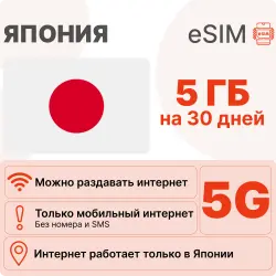 eSIM Japan internet plan: 5 GB for 30 days | Virtual SIM card