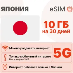 eSIM Japan internet plan: 10 GB for 30 days | Virtual SIM card