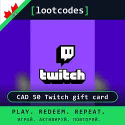 Twitch Gift Card CAD 50 Twitch gift card — Twitch Canada Digital Code