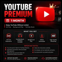 YouTube Premium — 1 Month | Instant Delivery