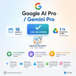Google Ai Pro 18 Months + 5TB Storage | Instant Activation Link | No CC & No spec.Software