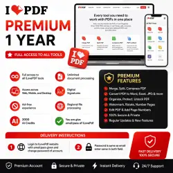 iLovePDF Premium 1 Year | Unlimited PDF Tools | 2000 AI Credits