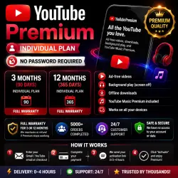 YouTube Premium 3 / 12 Months | Individual Account | No Password | No Login Required