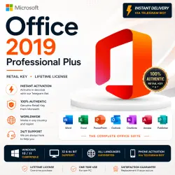 Office Pro Plus 2019 Retail | Telegram Bot Activation | Lifetime License | Worldwide