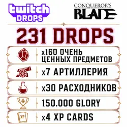 ALL POSSIBLE DROPS(231) 60 STONES + 100 UNIT MEDALS + 150k GLORY AUTODELIVERY