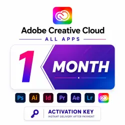 ADOBE CREATIVE CLOUD PRO 1 MONTH ACTIVATION KEY, 4000 CREDITS