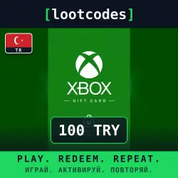 Xbox Gift Card — ₺100 TRY — Xbox One / Xbox Series X|S / Xbox / Xbox 360 — Türkiye