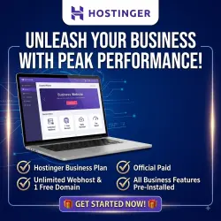 Хостинг Hostinger Business (12 Месяцев) + Бесплатный Домен [ 12М]