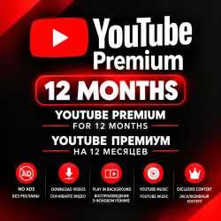 Youtube Premium Family Plan Member for 12 Months - Youtube