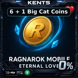 Ragnarok Mobile: Eternal Love — 6 + 1 Big Cat Coins [Top Up]