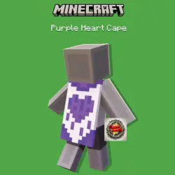 МАЙНКРАФТ - Purple Heart Cape - СКИН • ТВИЧ ДРОПЫ / ДРОПСЫ … — Minecraft, лот №269258