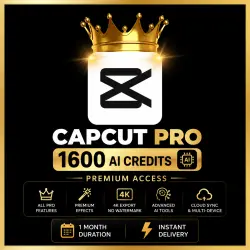 CapCut Pro Premium + 1600 AI Credits | 1 Month | Ready-to-Use Account