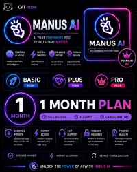 Manus AI Basic / Plus / Pro – Smart AI Assistant •  • Trusted