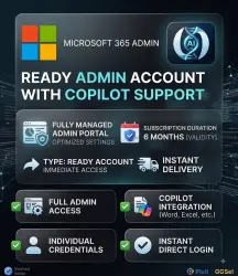 Microsoft 365 Copilot Supported | Ready Made Admin Account | 6 Months