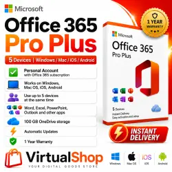 Microsoft Office 365 Pro Plus | 5 Devices | Win / Mac / iOS / Android | Instant Delivery