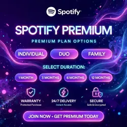 Spotify Premium | 24/7 Instant Access | Individual, Duo & Family Owner | 1, 3, 6, 12 Months