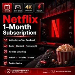 Netflix 1 Month | Basic / Standard / Premium 4K | Ready Account