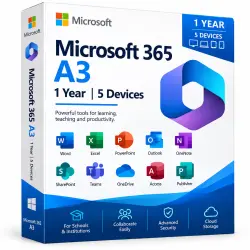 Microsoft Office 365 A3 — 1 Year | 5 Devices | Global