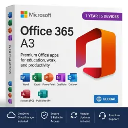 Microsoft Office 365 A3 — 1 Year | 5 Devices | Global