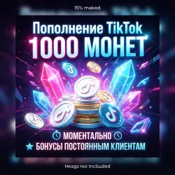 Top up TikTok with 1000 coins – 24/7