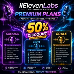 ElevenLabs Official Premium Plans | Creator • Pro • Scale | Up to 5 OFF