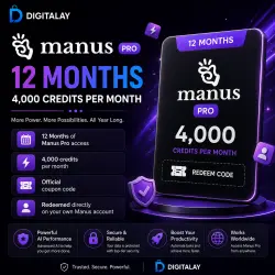 Manus Pro 12 Months Redeem Code | 4,000 Credits Per Month