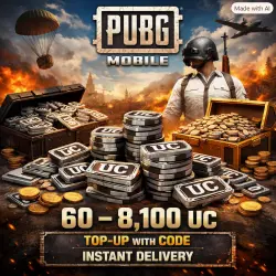 PUBG Mobile UC | 60–8,100 UC – Global (Top-up with Code) – Instant Delivery